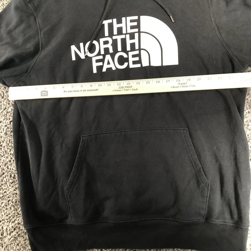 The North Face Hoodie Mens XL Black Graphic Fleece Pullover Kangaroo Logo